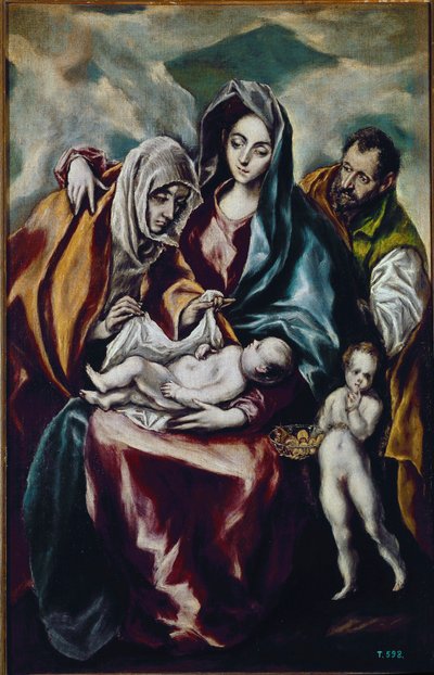 聖母子像（聖家族と洗礼者ヨハネ、聖アンナ）（油彩・キャンバス 作： El Greco