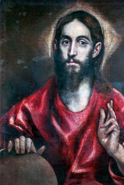 17世紀の世界の救世主を祝福するキリスト 作： El Greco
