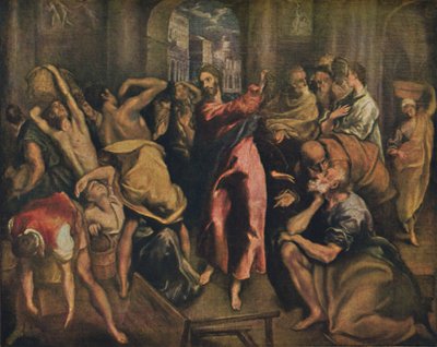 テンペライニグング死去、神殿を清めるキリスト、c1570、1938 作： El Greco