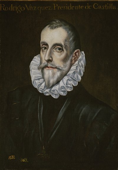 17世紀の3分の1のロドリゴバスケスデアルセの肖像。 作： El Greco