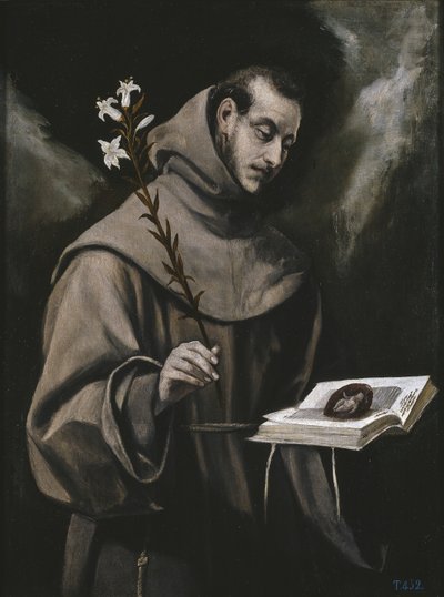 パドヴァの聖アントニウス、c。 1580 作： El Greco
