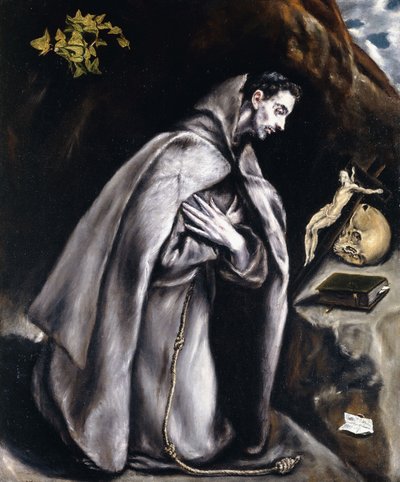 瞑想にひざまずく聖フランシス、 作： El Greco