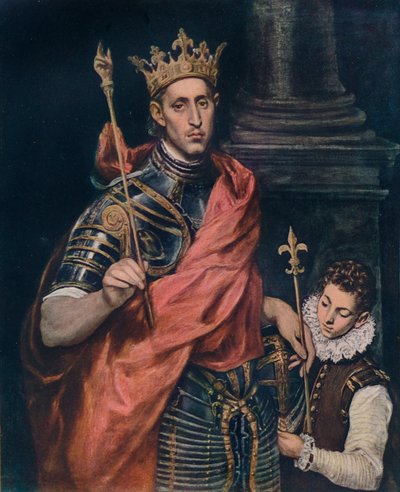 フランスのセントルイスキング、ページあり、c1590 作： El Greco