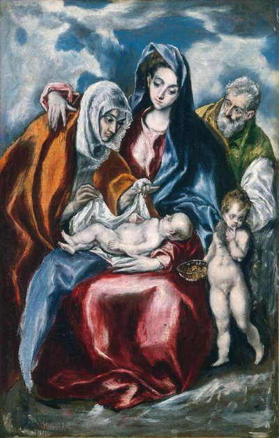 聖アンと洗礼者ヨハネの子を持つ聖家族、1595-1600年頃 作： El Greco