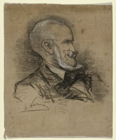画家 Johannes Bosboom (1817-1891) の似顔絵の肖像画 作： Elchanon Verveer