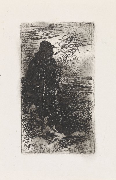 パイプで立っている漁師 作： Elchanon Verveer