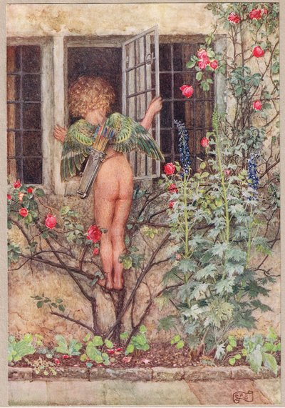 朝の歌、Hodder and Stoughton発行の「The Book of Old English Songs and Ballads」のイラスト、1910年頃（カラーリソ） 作： Eleanor Fortescue Brickdale
