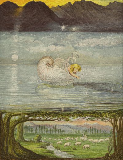 素晴らしい、素晴らしい水に浮かぶ黄金のボート (カラー リソ) 作： Eleanor Fortescue Brickdale
