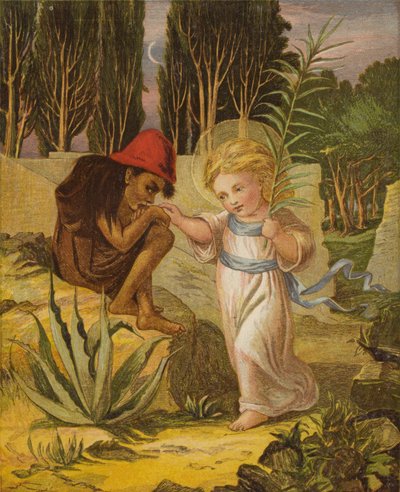 ぽっちゃりした冠をかぶった小さな笑顔の子供 (リソ色) 作： Eleanor Fortescue Brickdale