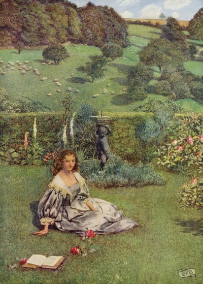 かつて見たことのない美しいバラが小さな庭で一人で育ちました (色リソ) 作： Eleanor Fortescue Brickdale