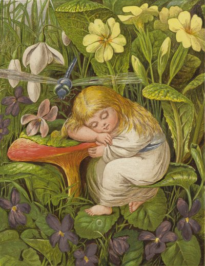 しかし、彼は喜びの夢に沈んだだけだった (color litho) 作： Eleanor Fortescue Brickdale