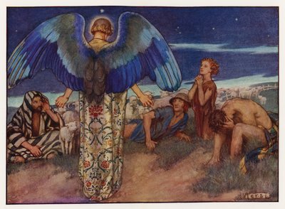 キャロル：羊飼いが見ている間（カラーリソ） 作： Eleanor Fortescue Brickdale