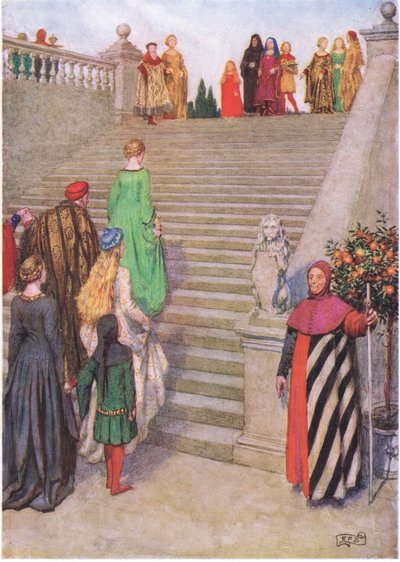 ダンテとベアトリスの最初の出会い：「私のビジョンでは力が話しました. (リソ) 作： Eleanor Fortescue Brickdale
