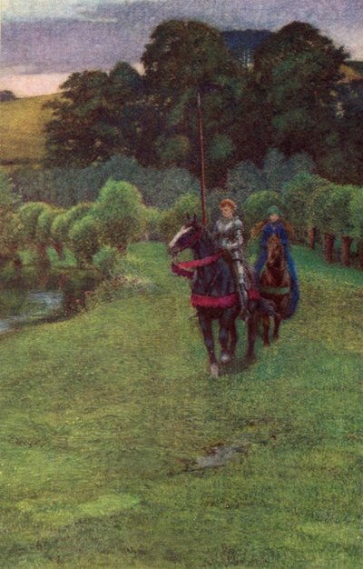 イーニッド 彼らはとてもゆっくりと乗っていて、とても青白く見えました (色リソ) 作： Eleanor Fortescue Brickdale