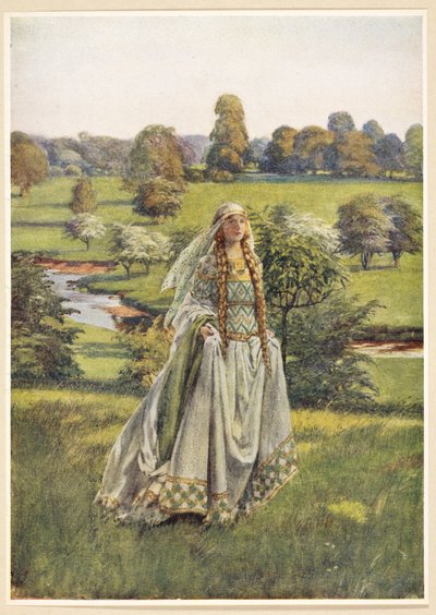 エレノア・フォーテスキュー・ブリックデール作「有名な女性のゴールデン・ブック」よりギネヴィア 作： Eleanor Fortescue Brickdale
