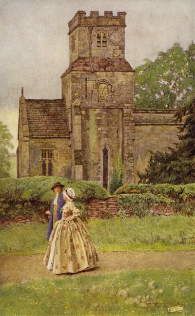 私は説教の時間に教会を去ります (カラーリソ) 作： Eleanor Fortescue Brickdale