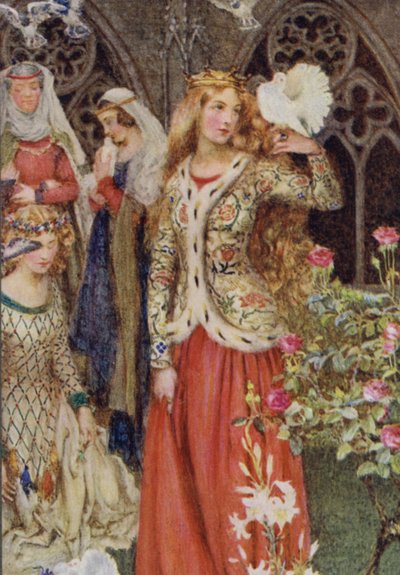 Alfred Lord Tennyson による Idylls Of The King のイラスト (カラーリソ) 作： Eleanor Fortescue Brickdale