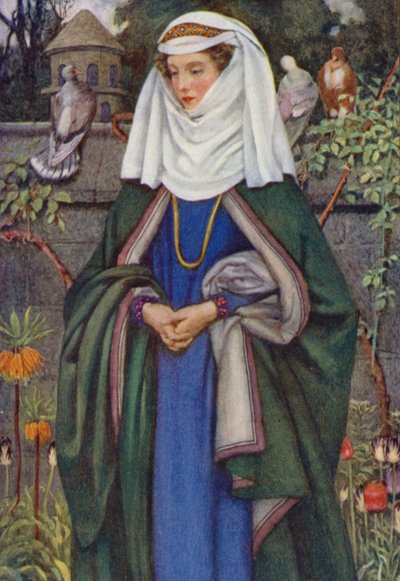 Alfred Lord Tennyson による Idylls Of The King のイラスト (カラーリソ) 作： Eleanor Fortescue Brickdale