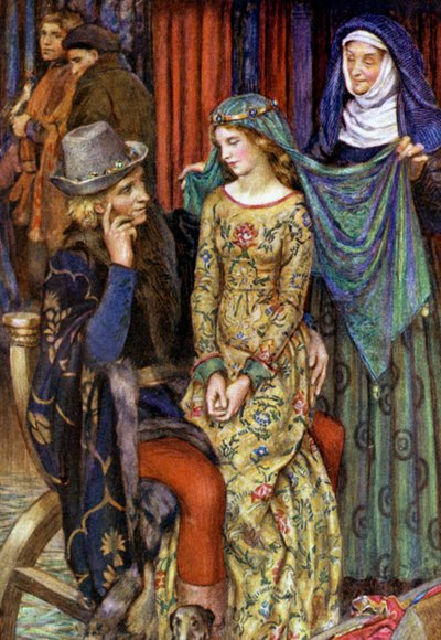 Alfred Lord Tennyson による Idylls Of The King のイラスト (カラーリソ) 作： Eleanor Fortescue Brickdale