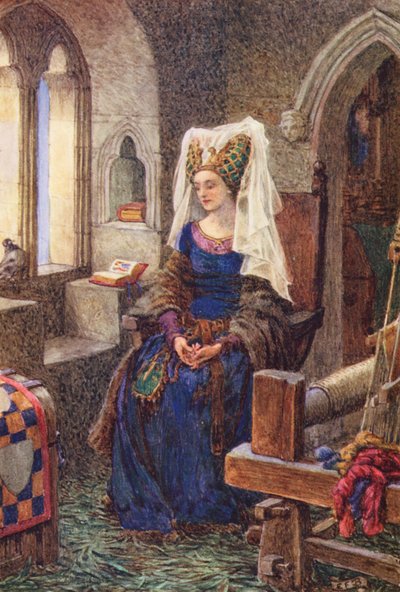マイケル・フェアレスによる『ブラザー・ヒラリウスの集い』のイラスト（カラーリトグラフ） 作： Eleanor Fortescue Brickdale