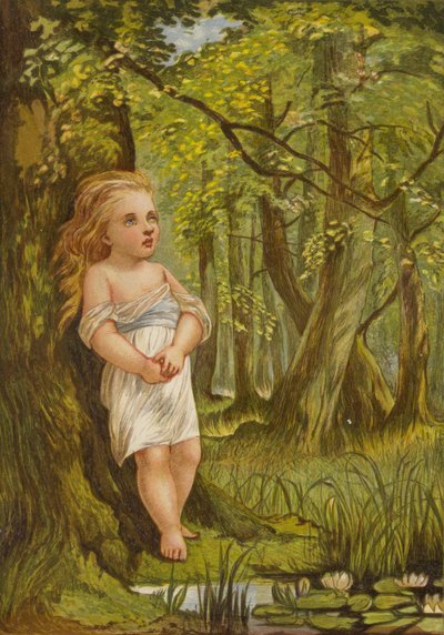 長い間彼の考えは揺らいでいました (color litho) 作： Eleanor Fortescue Brickdale