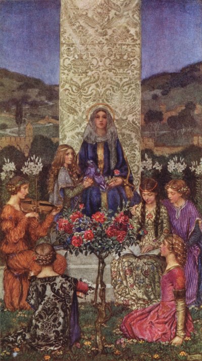 聖母はマニフィカットを歌います 甘いものを超える音色で (色リソ) 作： Eleanor Fortescue Brickdale
