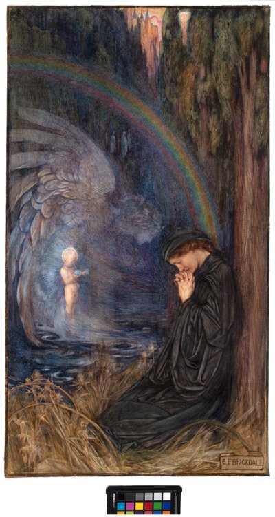 死後の子供 1904年頃 （紙に水彩、グワッシュ） 作： Eleanor Fortescue Brickdale
