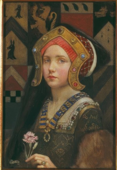 チューダーガールの頭 作： Eleanor Fortescue Brickdale