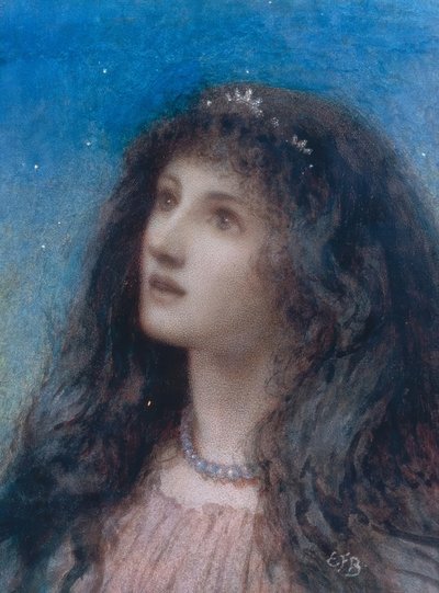 夜の少女の頭 作： Eleanor Fortescue Brickdale