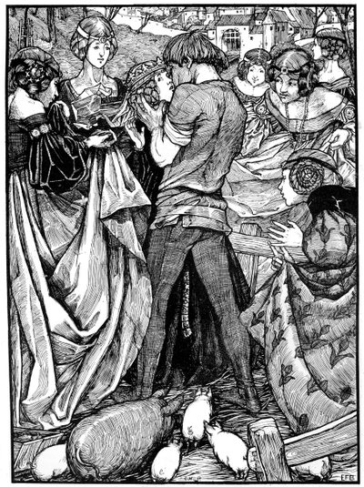 プリンセスとブタ飼い、1898年。 作： Eleanor Fortescue Brickdale