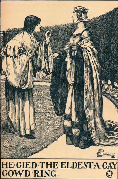 The Twa Sisters o Binnorie、c1900へのイラストレーション 作： Eleanor Fortescue Brickdale