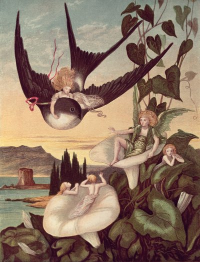 ハンス・クリスチャン・アンデルセン作「Thumbkinetta」への挿絵（1805-75）c.1872 作： Eleanor Vere Boyle