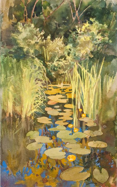 Abramtsevoの背水、c。 1888 作： Elena Dmitryevna Polenova