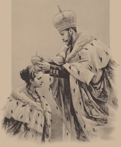 皇后アレクサンドラ・フョロドヴナの戴冠式、1899年 作： Elena Petrovna Samokish Sudkovskaya