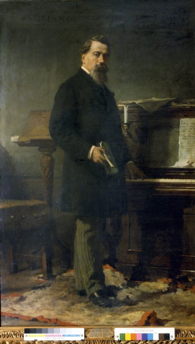 Amilcare Ponchielli (1834 - 1886)。イタリアの作曲家。絵画：エレウテリオ・パリアーノ 作： Eleuterio Pagliano