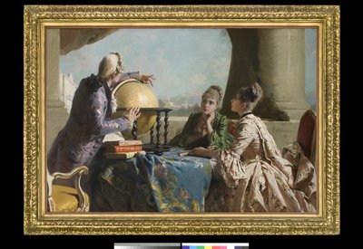 地理のレッスン、1880 作： Eleuterio Pagliano