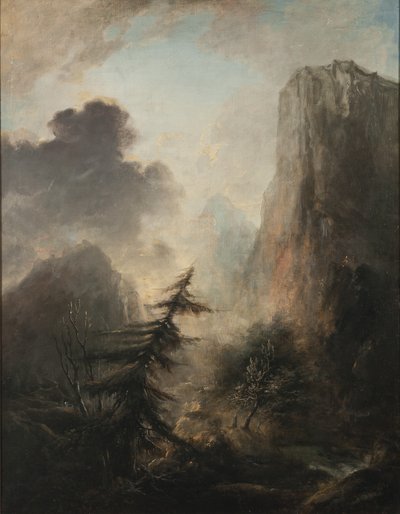 トウヒのある風景、1780年頃 作： Elias Martin