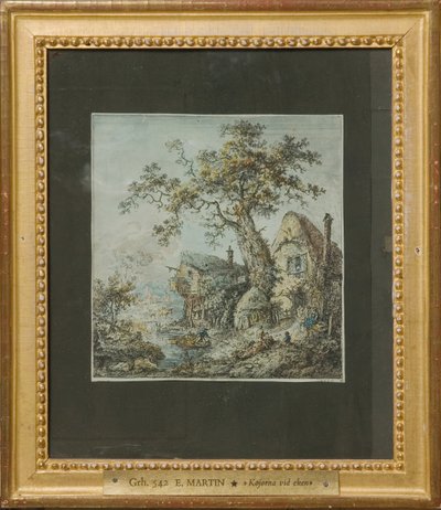 Landschaft mit Bauernhof oder Hütten bei der Eiche 作： エリアス・マーティン