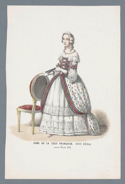 フランス宮廷の貴婦人。 XVIII 世紀 (ルイ 15 世の下) (オブジェクトのタイトル) 作： Elias Spanier
