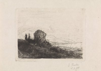 クラランス近くのシャトラール城 作： Elias Stark (signed by artist)