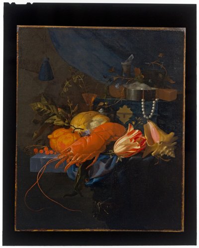 ロブスターのある静物 作： Elias van den Broeck