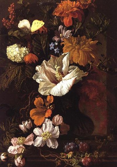 花の静物（パネル） 作： Elias van den Broeck