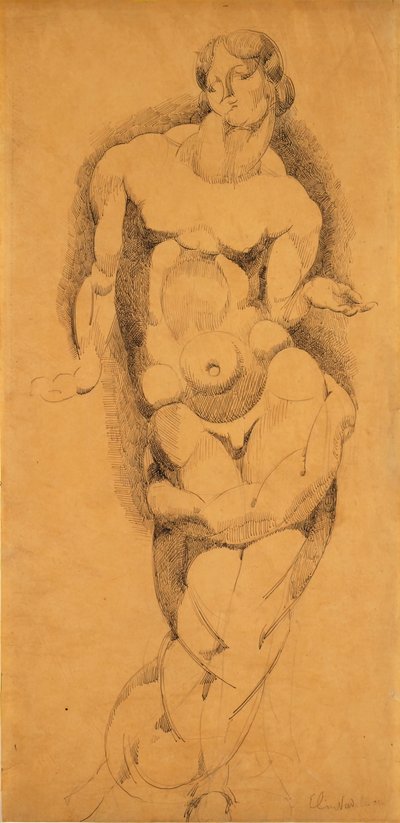 立っている男性の裸体、c。 1909年。 作： Elie Nadelman