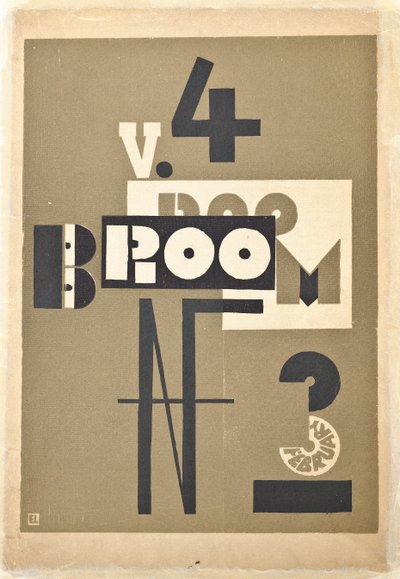 1923年発行の美術雑誌『Broom』の表紙 作： Eliezer Markowich (1890-1941) Lissitzky