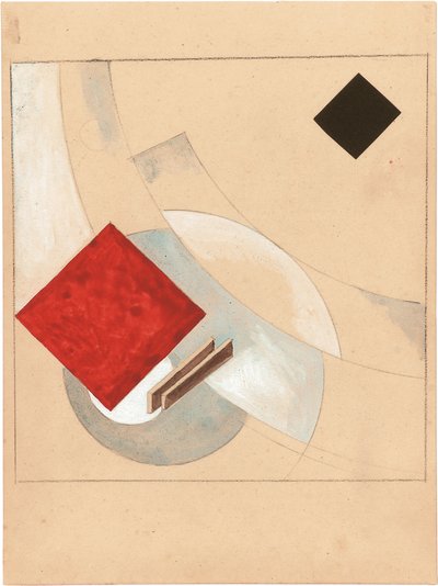 2つの象限の物語のための研究、c。 1920年 作： Eliezer Markowich Lissitzky