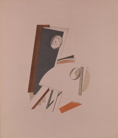 臆病者。オペラの置物、A。クルシェニッチ作「太陽の向こうの勝利」、1920〜1921年 作： Eliezer Markowich Lissitzky