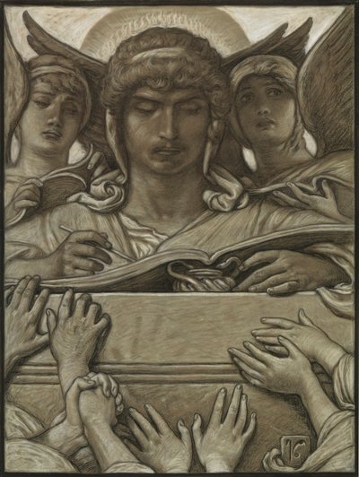 (オマル・ハイヤームのルバイヤート』挿絵）録音天使 作： Elihu Vedder
