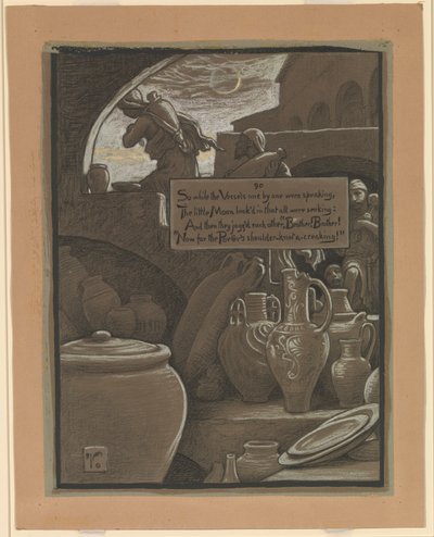 (オマル・ハイヤームのルバイヤート』挿絵）ラマザーンの終わり 作： Elihu Vedder