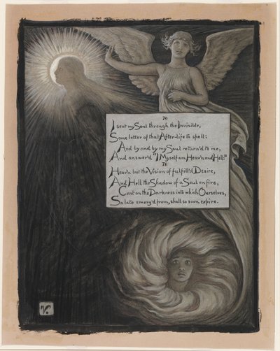 (オマル・ハイヤームのルバイヤート』挿絵）魂の答え 作： Elihu Vedder
