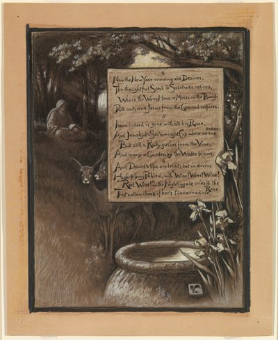 (オマル・ハイヤームのルバイヤート』挿絵）思慮深い魂は孤独に引きこもる 作： Elihu Vedder